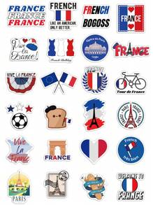 50入組法國貼紙,適用於diy手提箱,筆記本,ipad,手機殼裝飾 - 彩色 - 查看 6