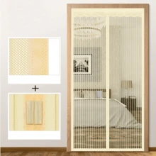 120x210cm Magnetic Fly Screen Door Mosquito Net Self-Sealing Magnet Mosquito Net With Magnetic Buckle - 米色 - 查看 4