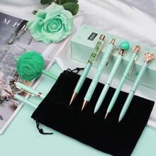 8Pcs Ballpoint Pens Set Purple Pens Set Purple Ballpoint Pen Bling In Black & Blue Metal Crystal Diamond Pen For Journaling Glitter Fancy Pens Gifts For Women Wedding Office,Suitable For Junior High School Primary School Boys And Girls College Student
