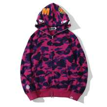 Sudadera Shark Ape Hecha,hoodies,hombre,fashion,capucha,Hombres Capucha con estampado de letra,,Hombres Capucha con estampado de dibujos animados de hombros caídos,sudadera para hombre basica comoda ligera casual,SUDADERA camuflaje shark head - Rosa Fucsia - Ver 1