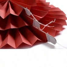 6入組/包花紋紙折扇,用作新年裝飾 - 紅色 - 查看 11