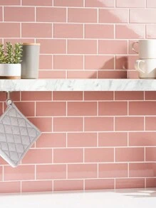 Pink Subway Tiles Self Adhesive Kitchen Splashbacks, Peel and Stick Wall Tile Stickers, Stick on Tiles Splashback (, Thicker Design) - Pink - View 7