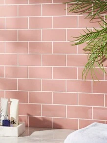 Pink Subway Tiles Self Adhesive Kitchen Splashbacks, Peel and Stick Wall Tile Stickers, Stick on Tiles Splashback (, Thicker Design) - Pink - View 2