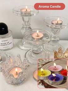 10 件裝黃色蠟燭無菸無滴持久石蠟茶蠟燭小許願迷你愛情蠟燭適合心情晚宴家居裝飾婚禮節日工藝品 - 黃色的 - 查看 2