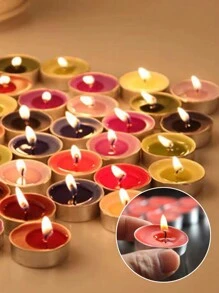 10 件裝黃色蠟燭無菸無滴持久石蠟茶蠟燭小許願迷你愛情蠟燭適合心情晚宴家居裝飾婚禮節日工藝品 - 黃色的 - 查看 6