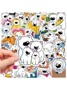 50 件薩摩耶犬卡通貼紙適用於 Diy 行李箱、筆記本、ipad、手機殼防水裝飾貼紙 - 彩色 - 查看 4