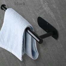 1入組免打孔廚房毛巾架掛牆式保鮮膜衣帽廁所浴室多功能收納架 - 金色 - 查看 6