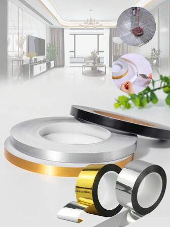 1 Pieza 50m Tela Decorativa Selladora Para Cocina, Cinta Adhesiva Autoadhesiva, Impermeable Y A Prueba De Aceite Para Línea De Separación De Pared Y Suelo