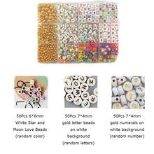 750入組拼湊珠子套裝與字母亞克力珠子,用於diy手鍊、項鍊、珠寶製作 - 彩色 - 查看 4