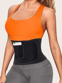 Sports Outdoor Synthetic Rubber Waist Sweat Belt Shapewear Waist Trainer Corset - Blue - View 3