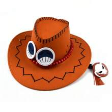 Sombrero Vaquero Unisex Moda El Anime Cosplay Ace One Piece - Naranja - Ver 1