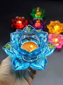 1 pièce Moule en résine pour bougeoir en forme de lotus, boîte à bijoux de conception maison, petit contenant à accessoires, boîte à bonbons pour décoration de table de la maison - Blanc - Voir 5