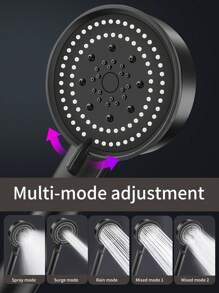 5 prędkości Przenośny Głowica prysznicowa Z 1,5 m Czarny Wąż prysznicowy