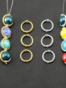 50 件銀色環珠,框架金色橢圓形框架間隔珠連接器,適用於 Diy 項鍊手鍊耳環吊墜珠寶製作配件 - 銀色 - 查看 4