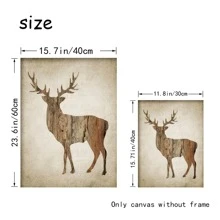 4入組復古鹿,老鷹,棕色熊動物畫布海報,家居裝飾藝術,圖案牆藝術裝飾,適用於客廳,臥室,辦公室,廚房,餐廳,酒吧,咖啡館,防水畫布繪畫,印刷藝術品 - 黃色 - 查看 5