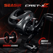 Seasir Cast X2 跑魚捲線器 7.3:1 混合陶瓷軸承碳纖維墊圈 雙重軸承系统 N52煞車魚捲軸 - 黑色 - 查看 1