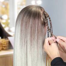 Training Head, 28 Inch Mannequin Head Synthetic Fiber Model Head Cosmetology Doll Head With DIY Braiding Set And Free Table Clamp - Multicolor - View 4