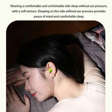 4入組睡眠降噪耳塞,超級隔音耳塞,完全降噪,安靜的夜間學習,抗噪,宿舍,睡眠等 - 螢光綠 - 查看 6