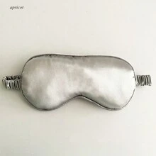 1pc Multicolor Elastic Band Double-sided Wrapped Fabric Eye Mask, Silk-like, Blocking Light For Travel Nap Leisure Sleep - Light Grey - View 1