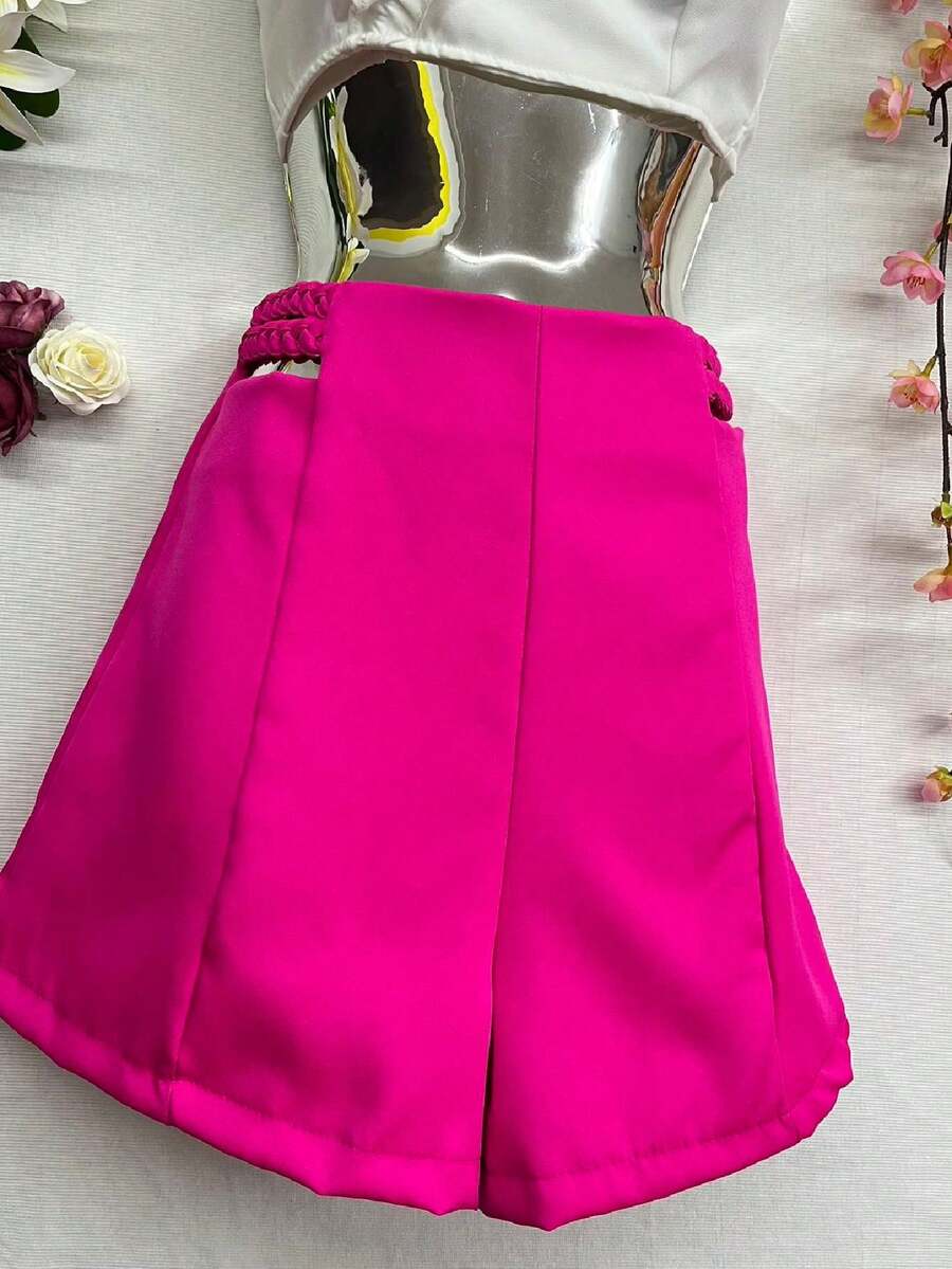 Women Shorts - 玫紅色 - 查看 1