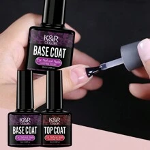 8ml 無擦拭膠基底與面層 - 光澤和持久,泡一下led美甲燈凝膠基底妝甲設計曲奇餅女性聖誕禮物 - 無色 - 查看 4