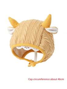 Baby Hat For Autumn And Winter Girls And Boys Toddler Cute Plush Ear Protection Hat - Yellow - View 4