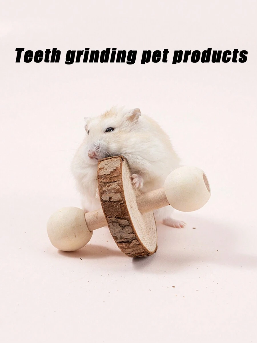 1pc Rabbit & Hamster Play & Chew Toy With Skin & Wheel - Multicolor - View 1