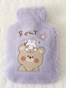 柔軟的兔毛暖水袋 - 紫色 - 查看 1