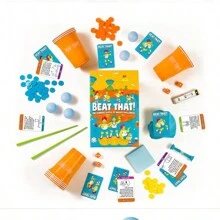 1套beat That!派對遊戲卡片組,適合家庭聚會、派對、聚餐娛樂 - 黃色 - 查看 3