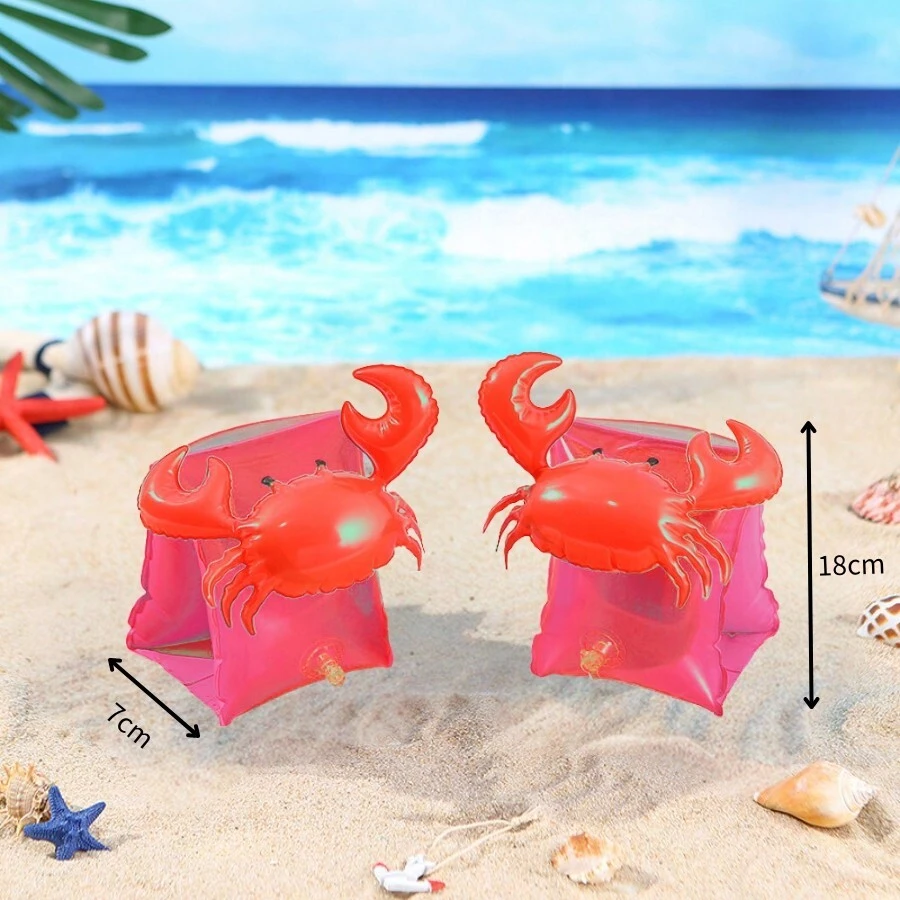 1對紅色螃蟹形兒童游泳腕圈,游泳配件 - 紅色 - 查看 1