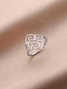 1pc Fashionable Stainless Steel Cloud Pattern Women Ring - Simple Series - View 5