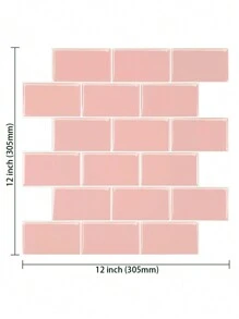 Pink Subway Tiles Self Adhesive Kitchen Splashbacks, Peel and Stick Wall Tile Stickers, Stick on Tiles Splashback (, Thicker Design) - Pink - View 3