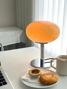 1pc Murano Glass Table Lamp - Dimmable USB Powered Ambient Light for Living Room, Bedroom, and Home Office - Perfect for Bedside, Nightstand, and Desk Decor - Beige - View 4