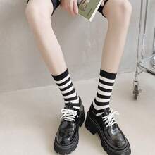 运动户外 5 双女士运动袜，适合休闲装、骑行、跑步，中筒长度 - 彩色 - 查看 8