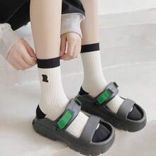 运动户外 5 双女士运动袜，适合休闲装、骑行、跑步，中筒长度 - 彩色 - 查看 7