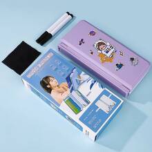 1 件學生多功能筆袋帶書架,適合作為兒童節禮物 - 粉色 - 查看 4