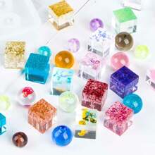 1 Pieza Moldes De Silicona De Resina Epoxi De Cristal Para Hacer Diy Abalorios Y Colgantes En Formas Redondas, De Diamantes, Cuadradas, Ovaladas Y Rectangulares Para Pulseras Y Collares