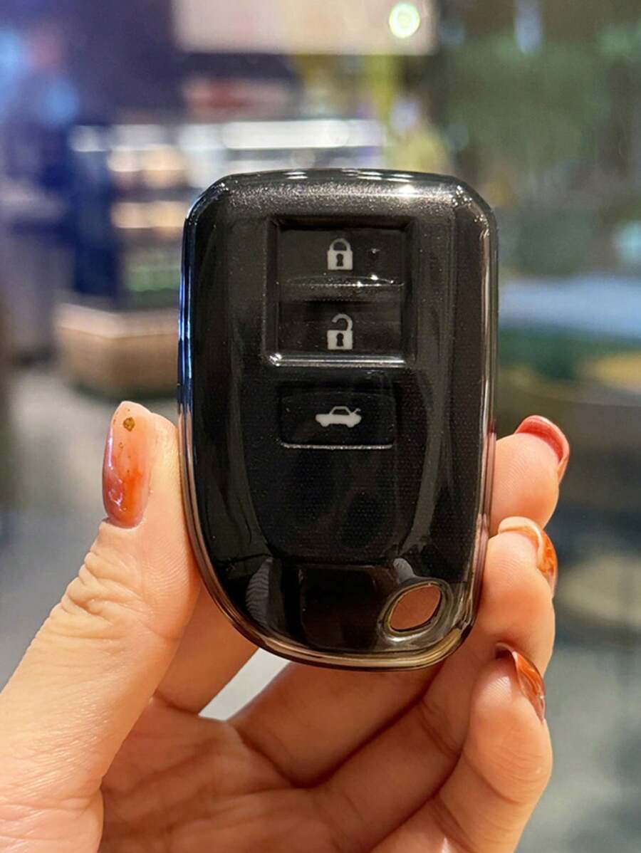 1入黑色tpu汽車鑰匙保護套,適用於 Toyota Rav4 - 黑色 - 查看 1