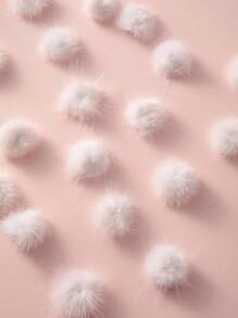 20入組毛球衣飾配件，毛絨球/扣子 - 白色 - 查看 4