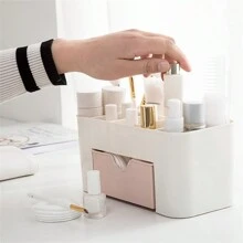 1pc Organize Your Cosmetics And Jewelry With This Stylish Tabletop Storage Box - Multicolor - View 9