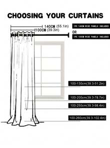 幾何設計單片滌綸薄透窗簾 - 白色 - 查看 3