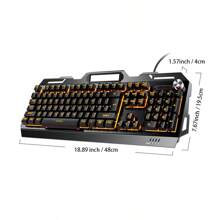 Yindiao V2有線鍵盤,適用於電腦遊戲、打字和辦公,usb接口,背光,與windows系統兼容 - 旋鈕版-白色藍光 - 查看 6