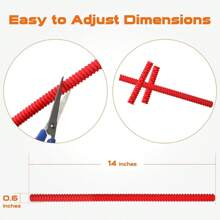 2入組矽膠製烤箱架防護罩,耐高溫烤箱防護罩,14英寸烤箱邊緣保護襯墊,防止燙傷 (2, 紅色)