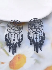 6入組黑色黃銅時尚女款耳環吊墜 - 6件 - 查看 14