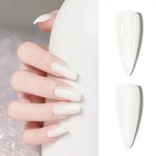 XEIJAYI 5pcs/Set Poly Nail Gel Kit Starter Kit, Builder Nail Gel Nail Extension Kit With Everything, All Seasons Poly Nail Gel Polish Kit With Nail Forms Nail File Manicure Tools For Beginners - White - View 5