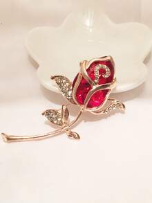 1pc High-End Red Rose Brooch, Great As A Gift For Mom - Multicolor - View 4