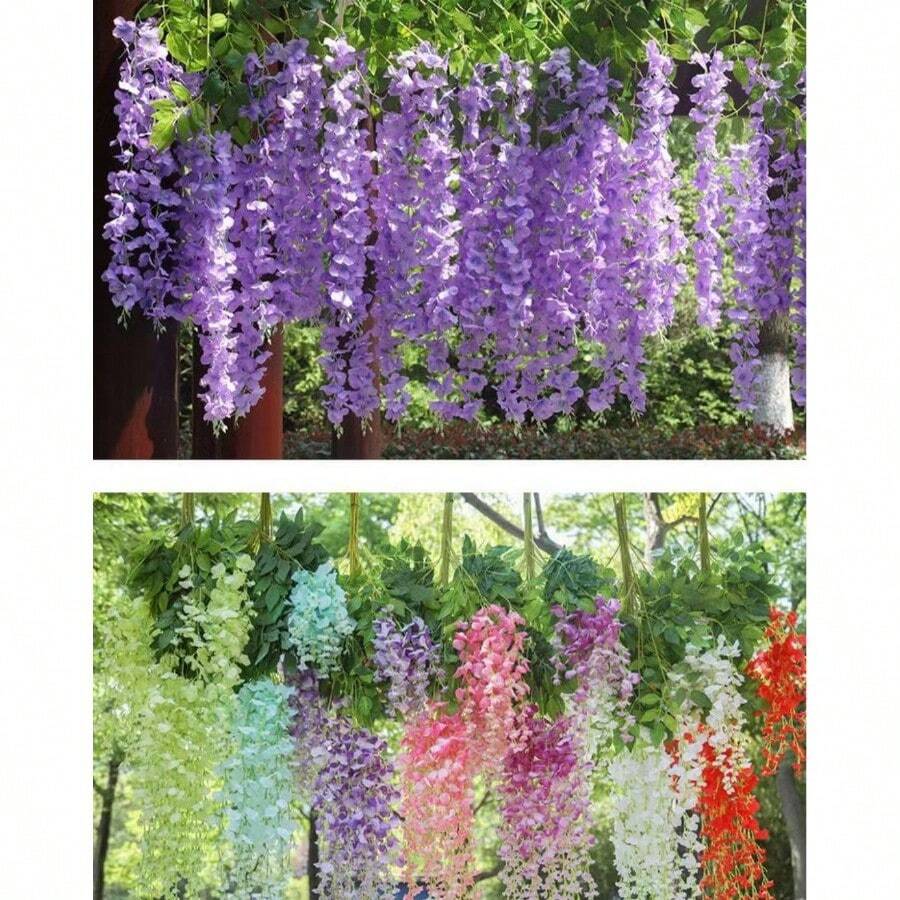 商業建築、花園、陽台、婚禮、節慶等的人造紫藤花環裝飾 - 彩色 - 查看 1