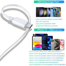 1 个 USB C 转 Type-C 充电线，USB C 快速充电数据同步线，兼容 16/16 Pro/16 Plus/16 Pro Max/兼容 15/15 Pro/15 Plus/15 Pro Max、Galaxy A14 5G A13 A54 A53 S25 S24 S23 S22 Ultra S21 S20，Android 手机数据线兼容 16、16 Pro Max、15、15 Plus、15 Pro、15 Pro Max，兼容小米，兼容 OnePlus Type C Nan - 白色 - 查看 7