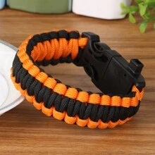 1 Thiết bị dây leo núi & thoát hiểm 4 trong 1 ngoài trời với dây dù 7 lõi, còi, vòng tay bện la bàn sinh tồn (Không có đá lửa) Dụng cụ cắm trại - trái cam - Xem 6
