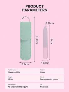 1入組納米玻璃指甲檔,配有pu皮套,耐用且便攜,可進行指甲磨光、打磨等保養,美甲工具 - 彩色 - 查看 7